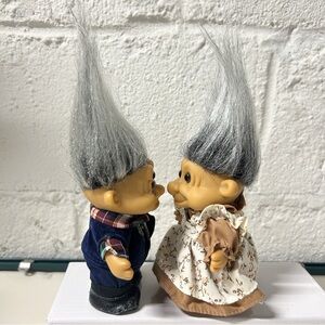 Russ Troll Lot of 2 Grandparent Figures Early 90s VTG Grandpa Grandma